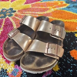 Gold Arizona Birkenstocks